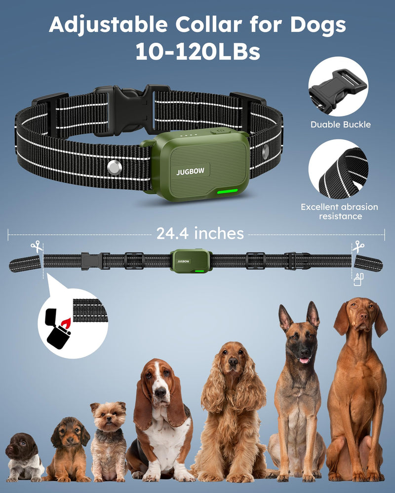 Dog Shock Collar 2 Dogs (10-120Lbs) - 3300FT Dog Training Collar with Remote IPX7 Waterproof Electric Collar with 4 Training Modes, Security Lock, Rechargeable e-Collar for All Breeds, Sizes Green - PawsPlanet Australia
