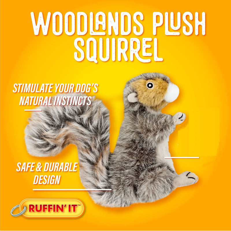 RUFFIN' IT Reaowazo Woodlands Plush Squirrel Dog Toy, Small youth large / 11-13 - PawsPlanet Australia