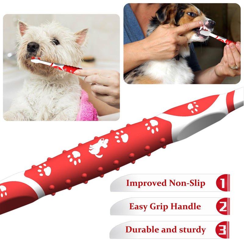 Dog Toothbrush pet Toothbrush Finger Toothbrush Small to Large Dogs,Cats with Soft Bristles Non Slip Dual Head Dog Toothbrush - PawsPlanet Australia