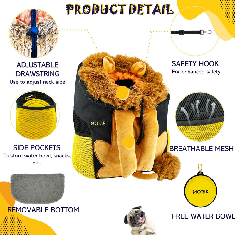 MORIK Lion's Den: Pet Backpack Carrier for Small Dogs and Cats Under 20 lbs. with Good Ventilation, Washable Mat, and Safety Strap, Ideal for Travel, Hiking, and Everyday Adventures (Medium) Medium - PawsPlanet Australia