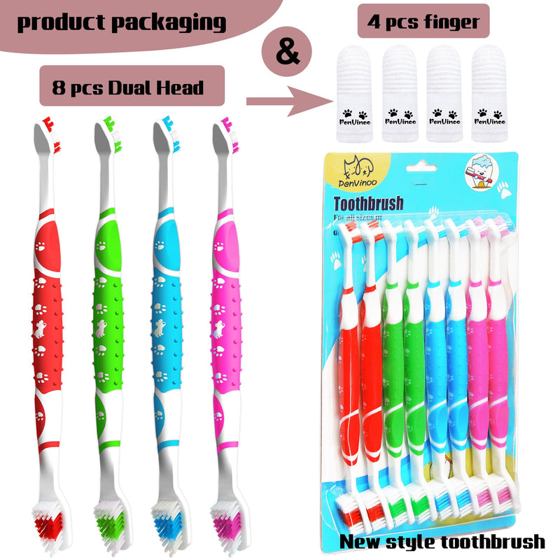 Dog Toothbrush pet Toothbrush Finger Toothbrush Small to Large Dogs,Cats with Soft Bristles Non Slip Dual Head Dog Toothbrush - PawsPlanet Australia