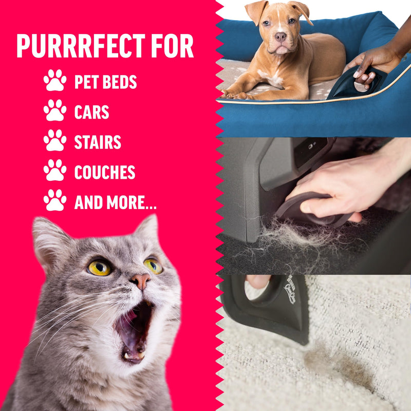 ChomChom Roller Detailer- Scraper for Pet Hair Remover and Lint - Great for CAR - Cat and Dog Hair Remover for Couch, Furniture, Carpet, Clothing and Bedding - Travel Multi-Surface Fur Removal Tool - PawsPlanet Australia