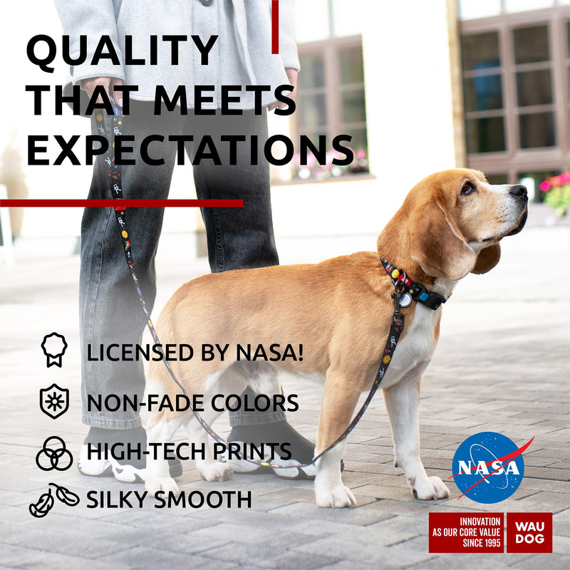Nylon Dog Collar NASA 9" - 16" Neck/Nylon Dog Leash NASA - PawsPlanet Australia