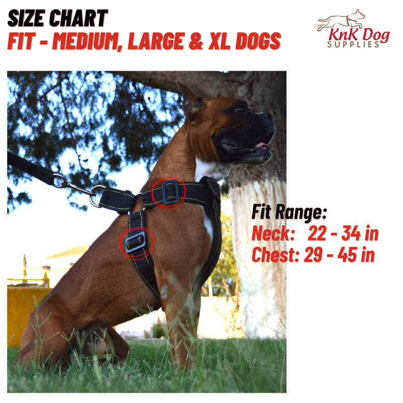KNK Heavy Duty Dog Harness for Pitbull and Bullies – Tactical Dog Harness for Large Dogs and XL Breeds – Ultra-Durable Chest Support for Training, Walking and Strong Breeds - PawsPlanet Australia