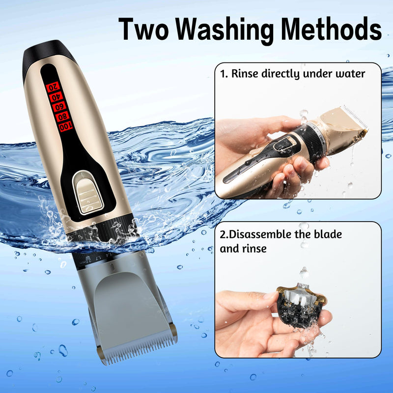 Dog Grooming Kit & Paw Trimmer-Low Noise Electric Quiet Clippers Set, Rechargeable Cordless Pet Hair Clippers for Thick Coats with Scissors & Trimmer -Professional Grooming Tools for Dogs, Cats, Pets - PawsPlanet Australia