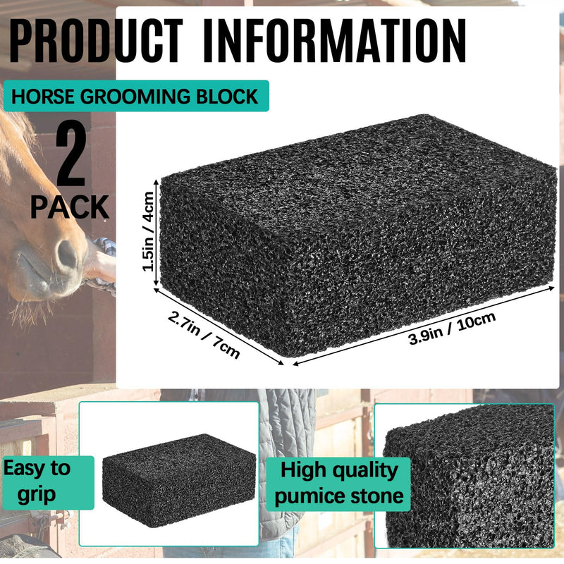 2 Pcs Slick and Easy Horse Grooming Block, Quartz Stone Pets Hair Remover Grooming Tool Rock Reusable Dog & Cat Hair Cleaner for Carpet Upholstery Auto Interiors 3.9 x 2.8 x 1.5 Inch - PawsPlanet Australia