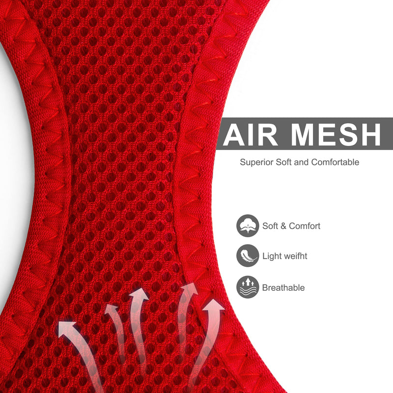 Fida Comfy Dog Harness with Leash, Soft Puppy Vest Escape Proof, Breathable Lightweight Soft Mesh, Adjustable Reflective Step-in Harness for Small & Medium Pet Walking (M, Red) - PawsPlanet Australia