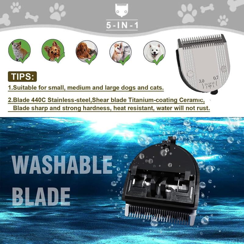 Audoc 5 in 1 Blades Adjustable Dog Grooming Replacement Blades Compatible with Wahl Animal Clipper Arco, Bravura, Chromado, Creativa, Figura, and Motion Pet, Dog, and Horse (Silver/3PC) GOLD/3PC - PawsPlanet Australia
