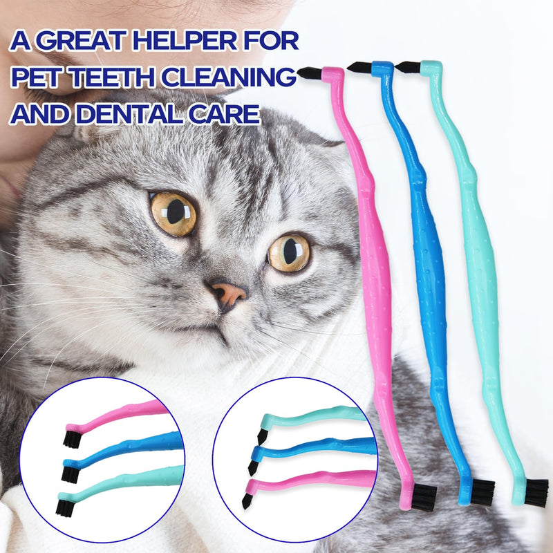 Dual Sided cat Toothbrush, Finger Toothbrush with Micro Head for Small to Large Dogs & Cats (Black, Small Round) - PawsPlanet Australia