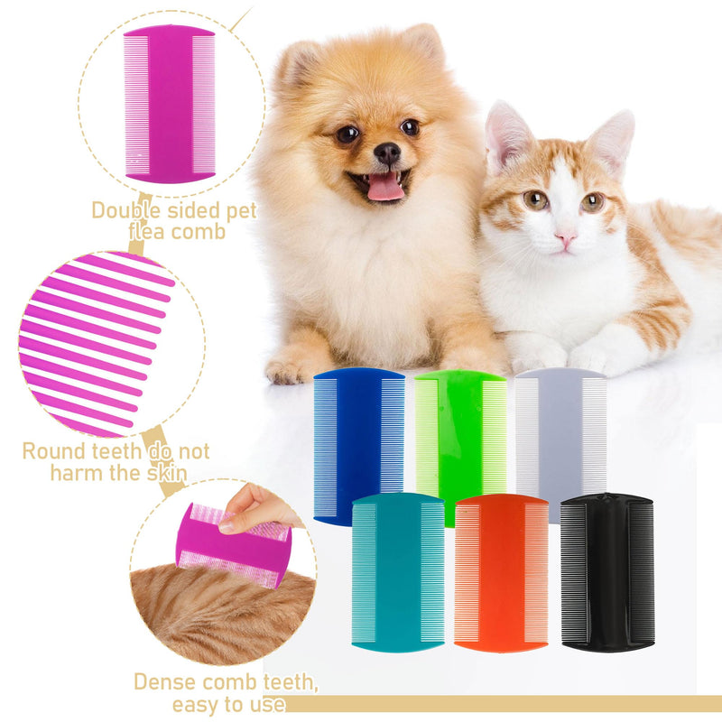 140 Pcs Flea and Tick Grooming Tool Bulk- Double Sided Comb for Cats Dogs Lice and Tick Comb for Small Pets, Kittens and Puppies (7 Colors) - PawsPlanet Australia