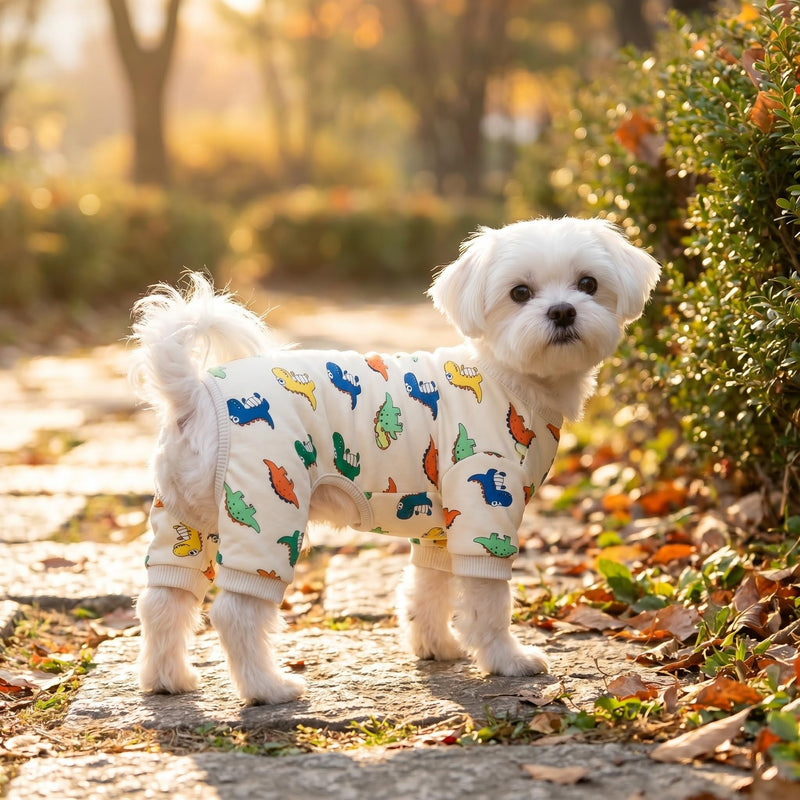 Dog Pajamas for Small Dogs,Dog Surgery Recovery Suit,L | Anxiety Calming,Sensitive Skin,Easy Potty,Shedding Control,Outdoor Protection,Machine Washable,Soft,Stretchy,Durable Dinosaur Large(7.5-13lbs)