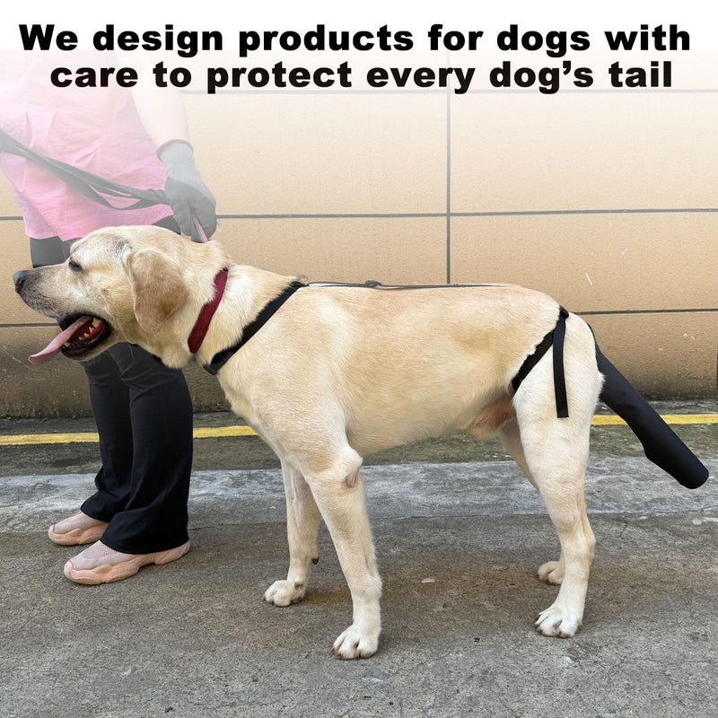 Dog Tail Protector, Dog Tail Guard Dog Tail Cover for Wounds Black Dog Harness with Tail Guard Dog Tail Protector Sleeve (Size L) - PawsPlanet Australia