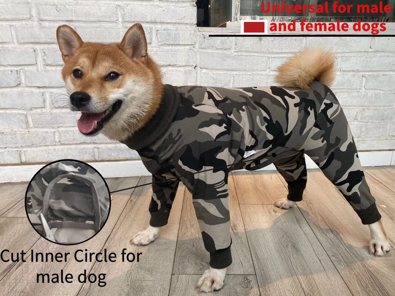 Xqpetlihai Dog Onesie Surgery Recovery Suit for Medium Large Dogs Recovery Shirt for Abdominal Wounds or Skin Diseases Bodysuit Dogs Pajamas(XXL,C) XX-Large (Pack of 1) CAMO