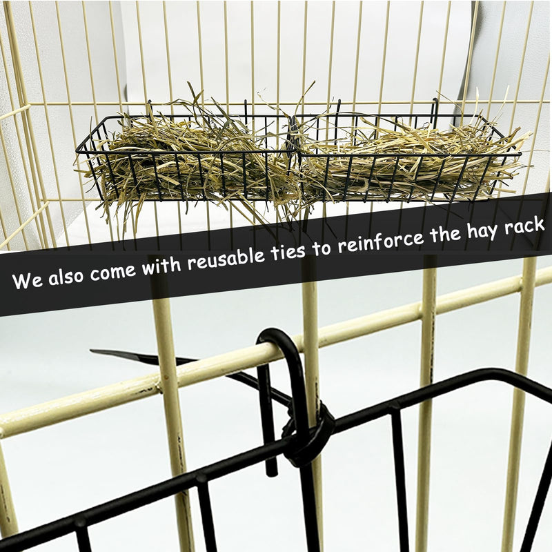 Rabbit Hay Feeder Rack Guinea Pig Hay Dispenser for Cage Hanging Metal Feeder Small Animals Hay Holder Manger for Rabbits Guinea Pigs Chinchillas Ferrets (Black - 2 in a Group) Black - 2 in a group - PawsPlanet Australia