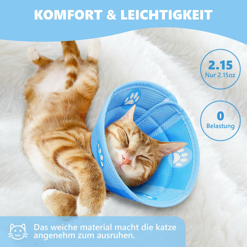 Cat Collar, Adjustable, Cat Recovery, Prevents Licking Wounds, Collar Soft Protective Cone Protective Collar for Cats, Puppies, Small Dogs (S) S