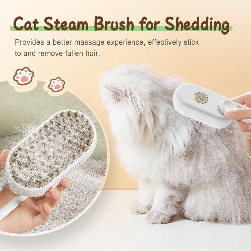 Cat Steam Grooming Brush (Brown) Brown - PawsPlanet Australia