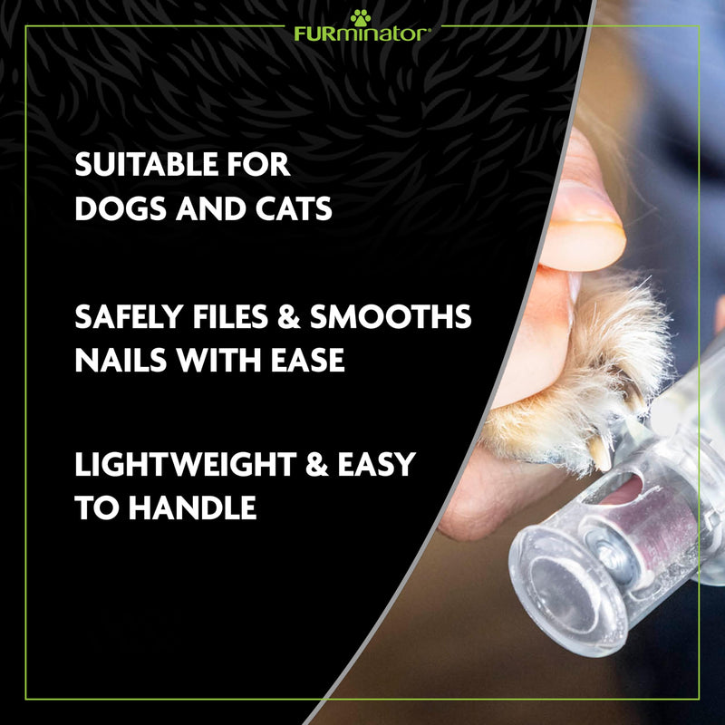 FURminator Nail file, effective nail file for file and smoothing nails with ease, suitable for dogs and cats, Grey