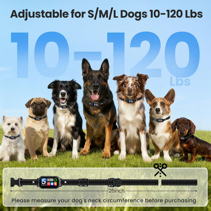 Upgraded Bark Collar for Dogs 10-120lbs, NATGOVOD Smart Anti Barking Collar with 5 Modes & Adjustable Sensitivity & Bark Counter, Waterproof Automatic Bark Collar for Small Medium Large Dogs Black - PawsPlanet Australia