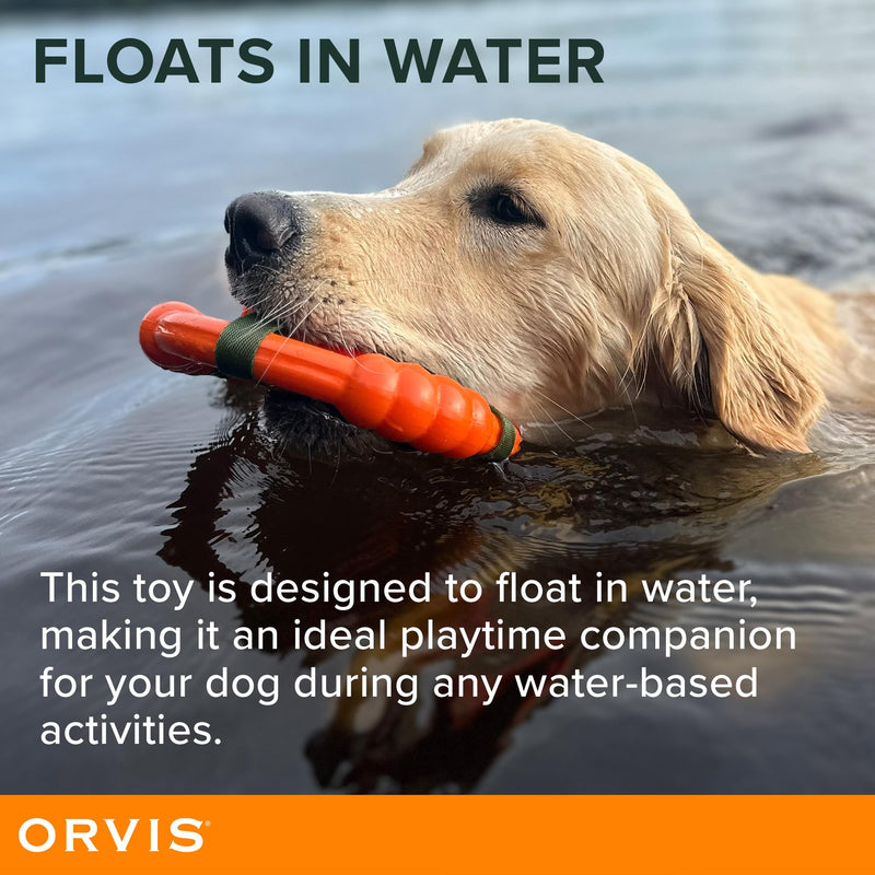 Orvis Dog Whitewater Toss Ring Floating Fetch Toy and Chew; High Visibility Wheel Shaped Frisbee Dog Toy - Floats in Water, Quick Dry, Easy to Clean, Squeaky Toy for Large Dogs, Aggressive Chewers 8 Inch - PawsPlanet Australia