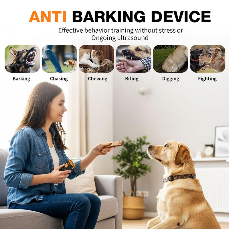 Dog Bark Deterrent Device – Anti Barking Device for Dogs with Triple Ultrasonic Emitters, 4 Modes, LED Light – Immediate Results – Safe & Humane – Indoor/Outdoor - PawsPlanet Australia