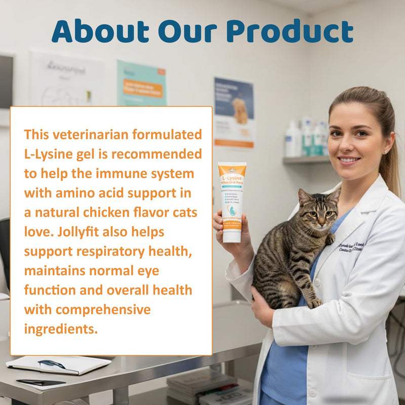 L-Lysine for Cats Oral Paste – Immune & Respiratory Support for Felines – with Collagen, Zinc, Multivitamins & Probiotics – Natural Chicken Flavor, 4.23 oz (120g) (1)