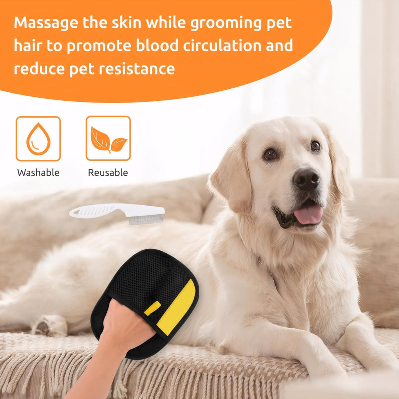 2 Pcs Pet Hair Remover Glove, Cat & Dog Reusable Electrostatic Gloves Pet Hair 2025 New Upgrade,Grooming Pet Hair Remover Tool, Reusable Quick De-Shedding Gloves for Couch、 Clothing、Carpet,、Car Seats - PawsPlanet Australia