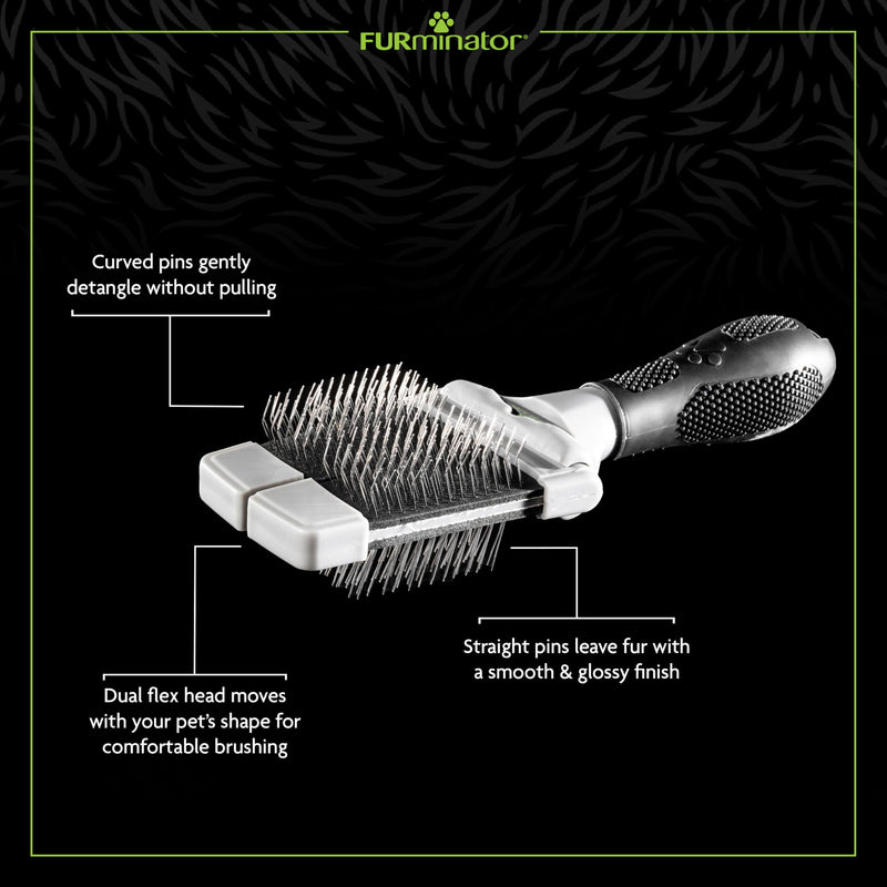 FURminator Small Slicker Brush - Gentle Grooming Tool For Small Dogs, Puppies & Kittens - Tangle Free, Glossy Coat - PawsPlanet Australia