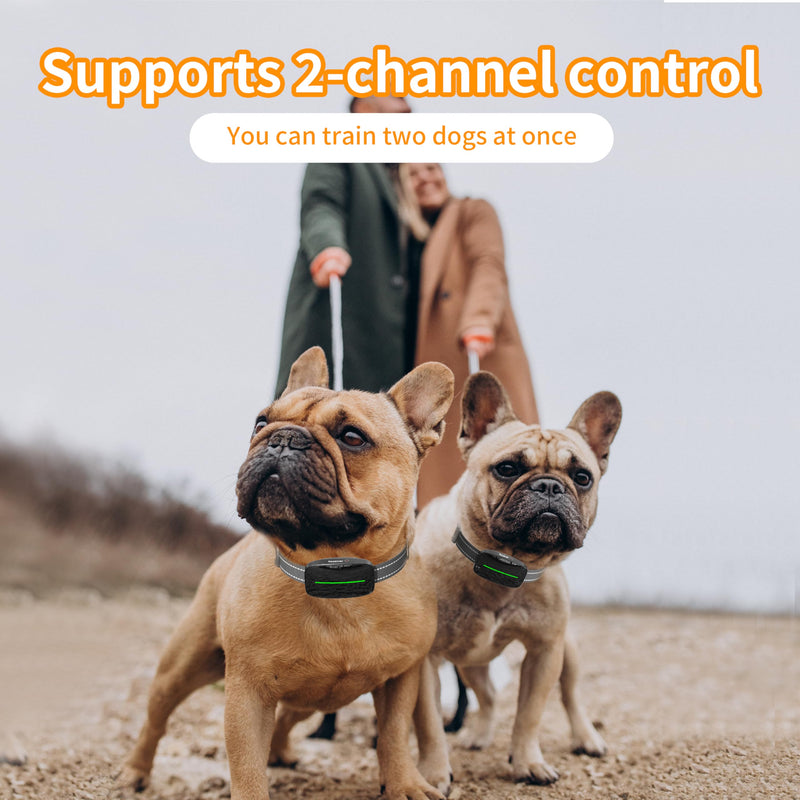Dog Training Shock Collar 4000FT Dog Bark Collar with Remote IP67 Waterproof 4 Training Modes Beep Vibration Shock Light Mode Magnetic Charger Electric Dogs Collar 8-25 inches Single Shock Dull Black