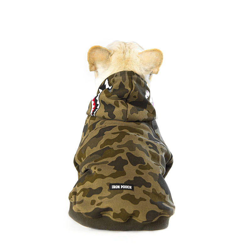 Camo Dog Hoodie Dog Clothes Extra Warm Fleece Lining Stretchy Fit for Small Medium Large Dogs (Camo, XXX-Large) 3XL(Chest:30",Back:23") Camo - PawsPlanet Australia
