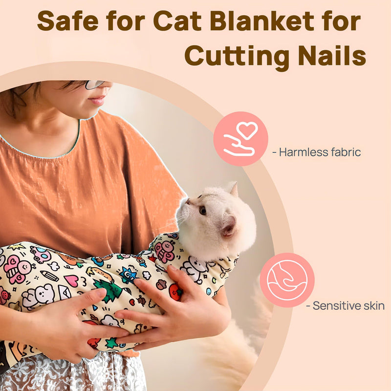 27.6" Cat Wrap, Cat Restraint, Cat Swaddle for Grooming, Self Adherent Cat Wrap, Device to Help Restraint Cat for Medicine, Cat Grooming Wrap for Cutting Nails, Safe Cat Grooming Wrap for Pet Owners - PawsPlanet Australia