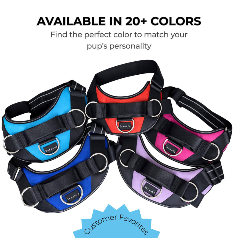 ShawnCo Essential Dog Harness, No-Pull Pet Vest with 3 Leash Clips, No Choke, Reflective, Adjustable and Padded, for Easy Walking and Training for Small Dogs (Mustang Red, S) Mustang Red - PawsPlanet Australia