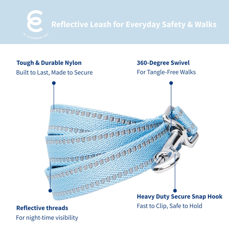 Blueberry Pet Matching Reflective Harness and Leash Set | Adjustable Pastel Vest with Lead for Dogs – Great Value Gift Set | Adjustable Baby Blue Vest for Large Breeds - PawsPlanet Australia