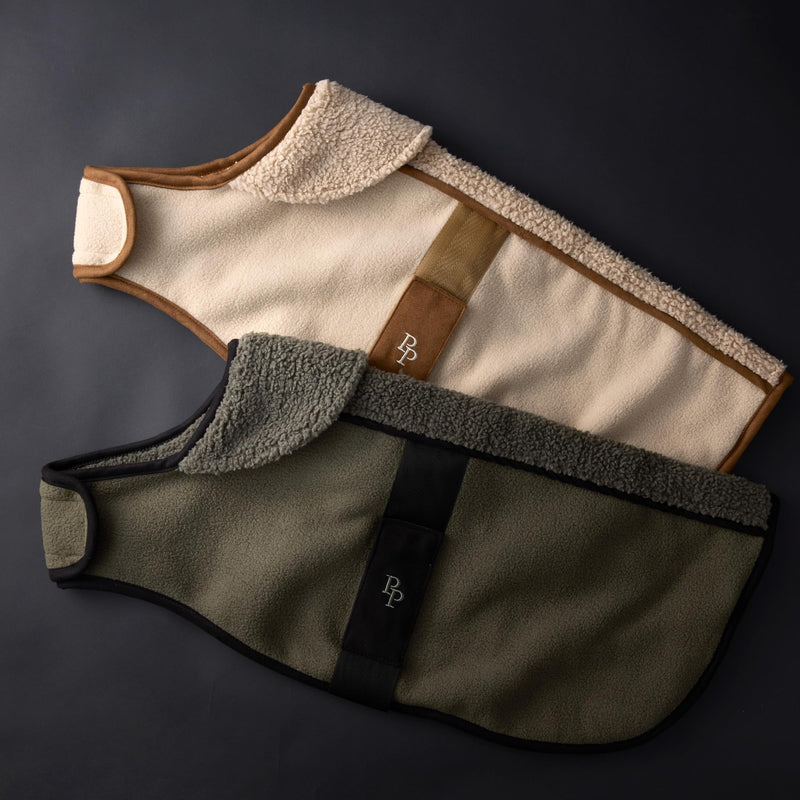 Aspen - The Cozy Sherpa Vegan Shearling Pet Jacket Sweater for Small, Medium and Large Dogs, Camel, X-Large (55-80 lbs) X-Large (55-80 lbs) - PawsPlanet Australia