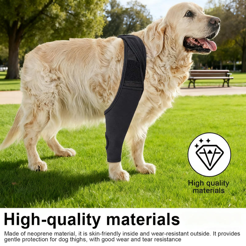Elbow Support for Dogs Dog Leg Protection Adjustable, Lick Protection Dog Rear Leg, Black Lick Protection, Rear Leg Dog for Elbow Protection, Support for Outdoor, Winter, Post-Operative Care, XL