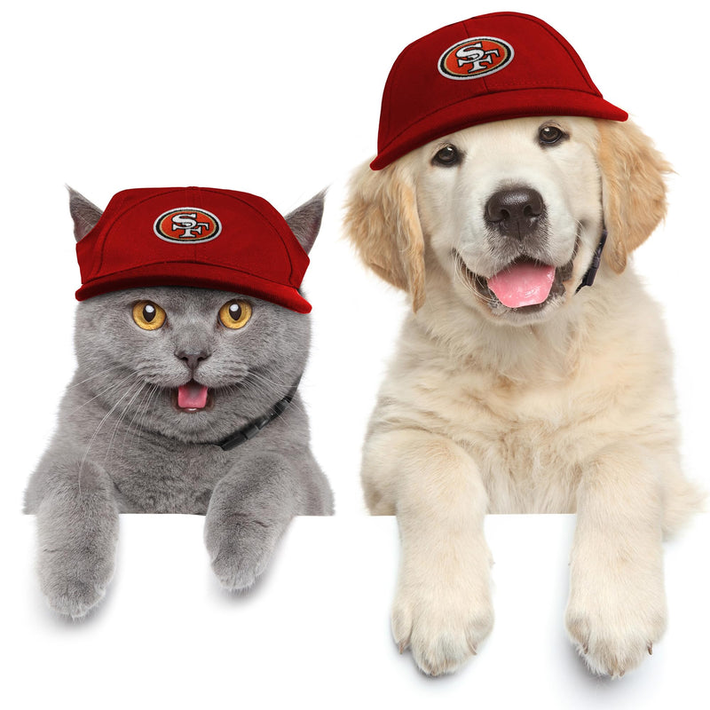 Littlearth NFL Pet Baseball Hat - Officially Licensed Teams, Sizes: XS - XL Large San Francisco 49ers - PawsPlanet Australia
