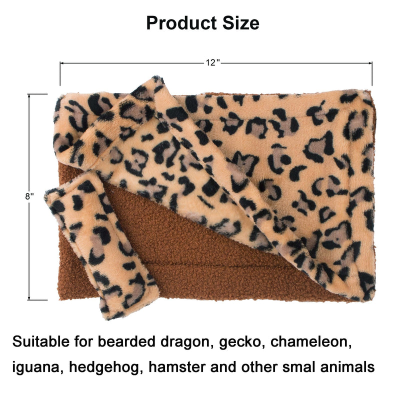 ADOGGYGO Bearded Dragon Bed with Pillow Blanket, Bearded Dragon Tank Accessories Lizard Hide Habitat Shelter, Warm Sleeping Bag with Cover for Bearded Dragon, Leopard Gecko, Lizard (Brown) Brown