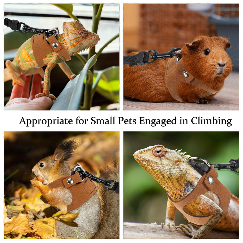 3 Pack Bearded Dragon Harness and Leash Set, Adjustable Lizard Leash Soft Small Animal Traction Rope, Vest Accessories for Squirrel Rat, Gecko, Bearded Dragon Harness - PawsPlanet Australia