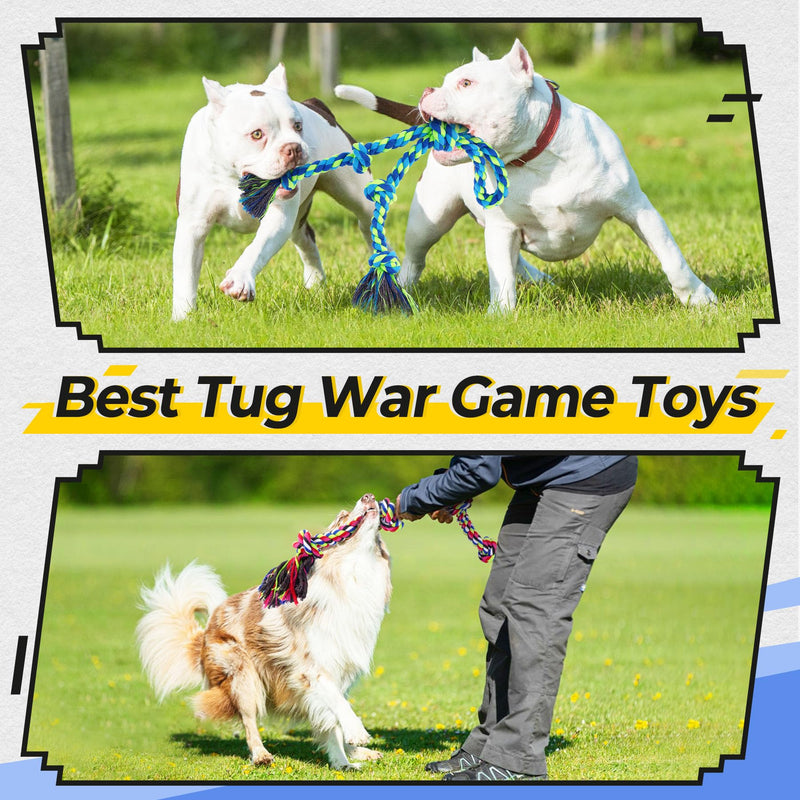 Heavy Duty Dog Rope Toys for Aggressive Chewers, Tough Tug of War Dog Toys for Large, Medium & Small Dogs – 5 Pack Including 2 Ropes & 3 Supplies - PawsPlanet Australia