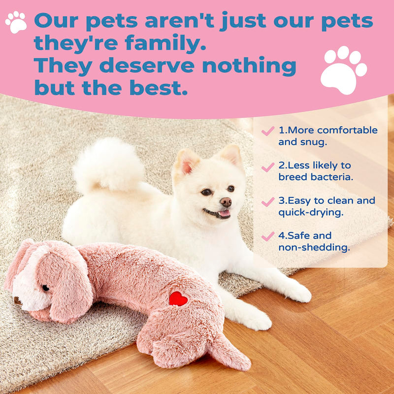 Heartbeat Toy Puppy Heartbeat Stuffed Toy for Dog Calming Aid, Heartbeat Puppy Toy for Pets Anxiety Relief, Dog Comfort Toy for Behavioral Aid Crate Training, Puppy Essential Pink - PawsPlanet Australia