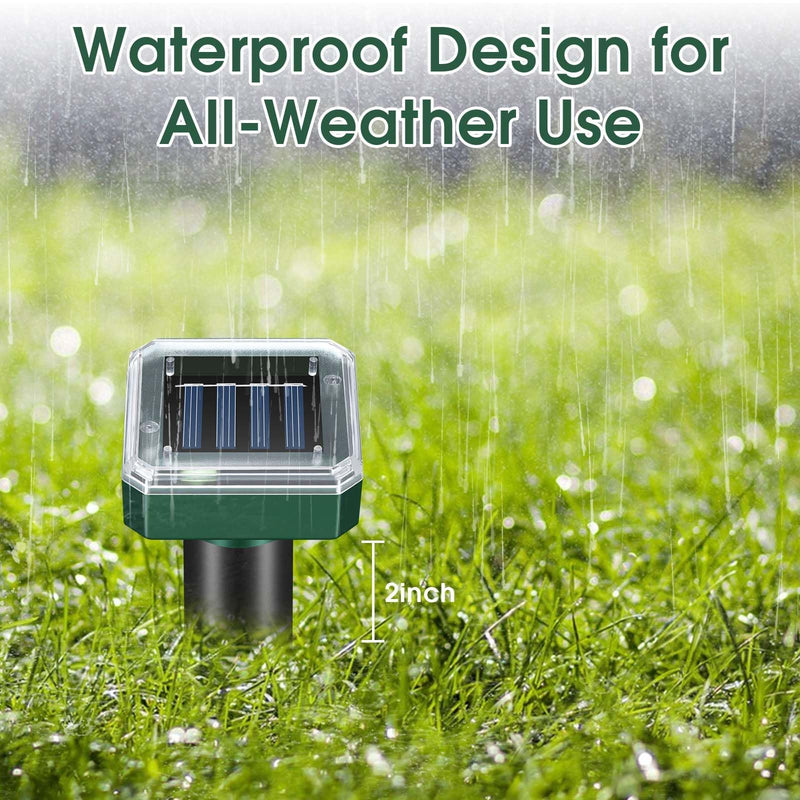 Mole Repellent Solar Powered, Ultrasonic Repeller 4-Pack, Waterproof Sonic Spikes Gopher Vole Groundhog Snake Chipmunk Mole Deterrent Get Rid of Moles in Your Yard (4) 1 Count (Pack of 4) - PawsPlanet Australia