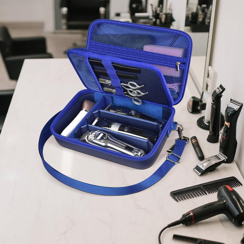 Barber Case for Hair Clippers Cutting Supplies, Trimmer Accessories Organizer for Wahl/for Ufree/for Andis Men Women Razor Grooming Kits, for Oneisal Dog Shaver- Travel Bag Only (Blue) Blue