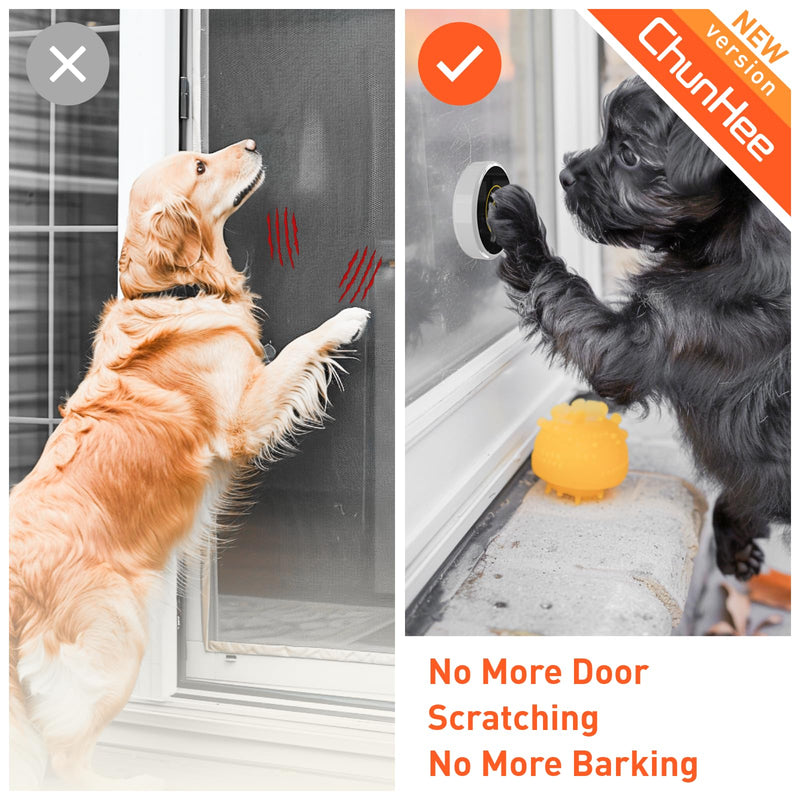 ChunHee Dog Door Bell, Smart Dog Doorbell for Potty Training to Go Outside, Dogs Bells for Doggie to Ring to Go Potty Train with Customized Ringtones Adjustable Volume, 1 Dog Button 1 Receiver & 1 Dog Buttons - PawsPlanet Australia