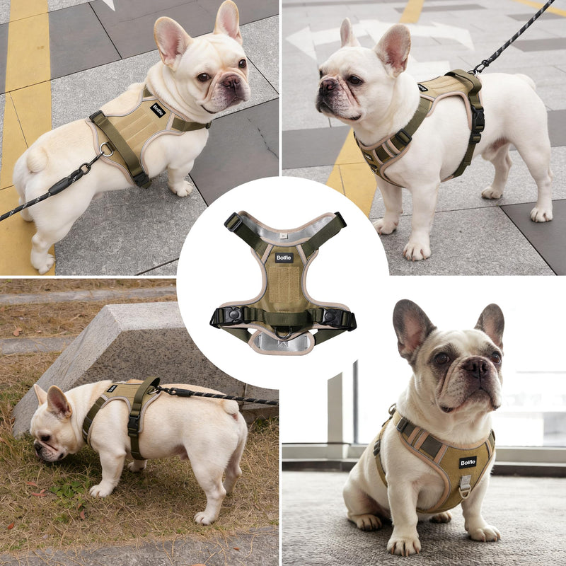 Small Dog Harness, Heavy Duty Tactical No-Pull Reflective Harness & Collar Set — Secure, No Choke, Easy On and Off Pet Vest, Adjustable Dog Vest with Breathable Padded for Walking Hiking Training Small - PawsPlanet Australia