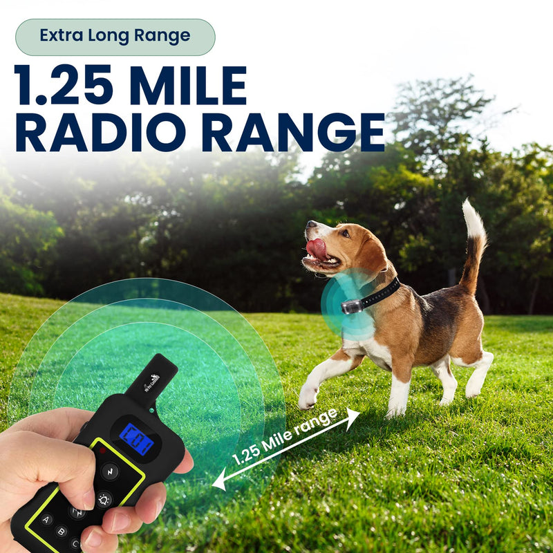 My Pet Command 1.25 Mile (6600 Ft) Dog Training Extra Remote Safe Dog Shock Collar Shock, Vibrate, Tone and Flashing Beacon Lights Waterproof Rechargeable Dog Hunting add Up to 3 Collars Extra Remote Only - PawsPlanet Australia