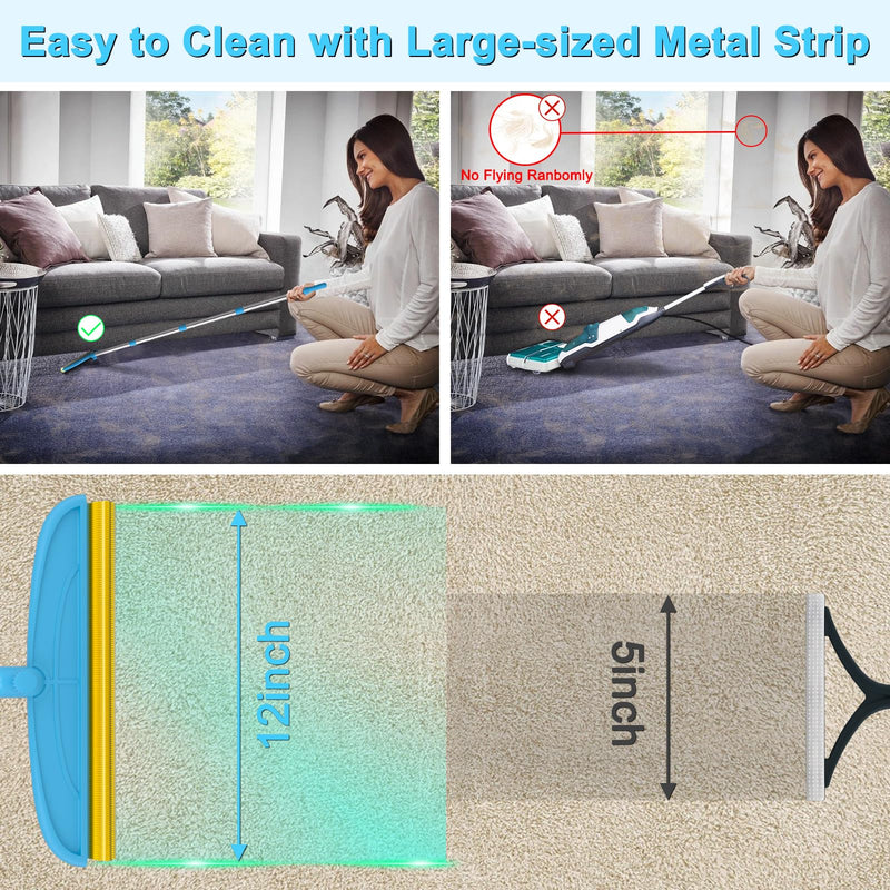 Carpet Rake for Dog Hair Remover: 2 in 1 Reusable Pet Hair Remover – 60‘’ Adjustable Long Handle Carpet Removal Tool for Dog Cat Human Hair – Carpet Scrape Cleaning for Rug Couch Bed - PawsPlanet Australia