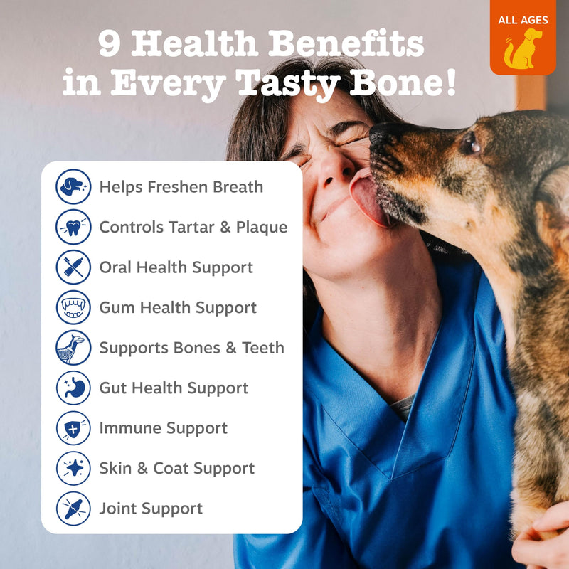 Zesty Paws Dental Bones - Fights Tartar & Plaque - Gum, Teeth & Bone Health - Cinnamon for Dog Breath - Immune, Joint, Gut, Skin & Coat Support - Omega 3 EPA & DHA and Calcium - Large Dogs - 24 ct 24 Count - PawsPlanet Australia