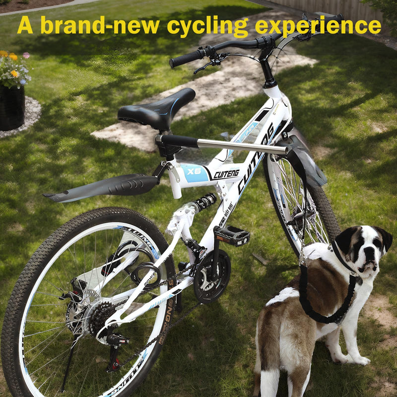 Dog Bike Leash 180° Rotating - Dogs Bike Attachment Bicycle Pet Leash Hands Free Thickened Steel Wire Rope Easy to Installation and Removal Fit for Medium Large Dog - PawsPlanet Australia