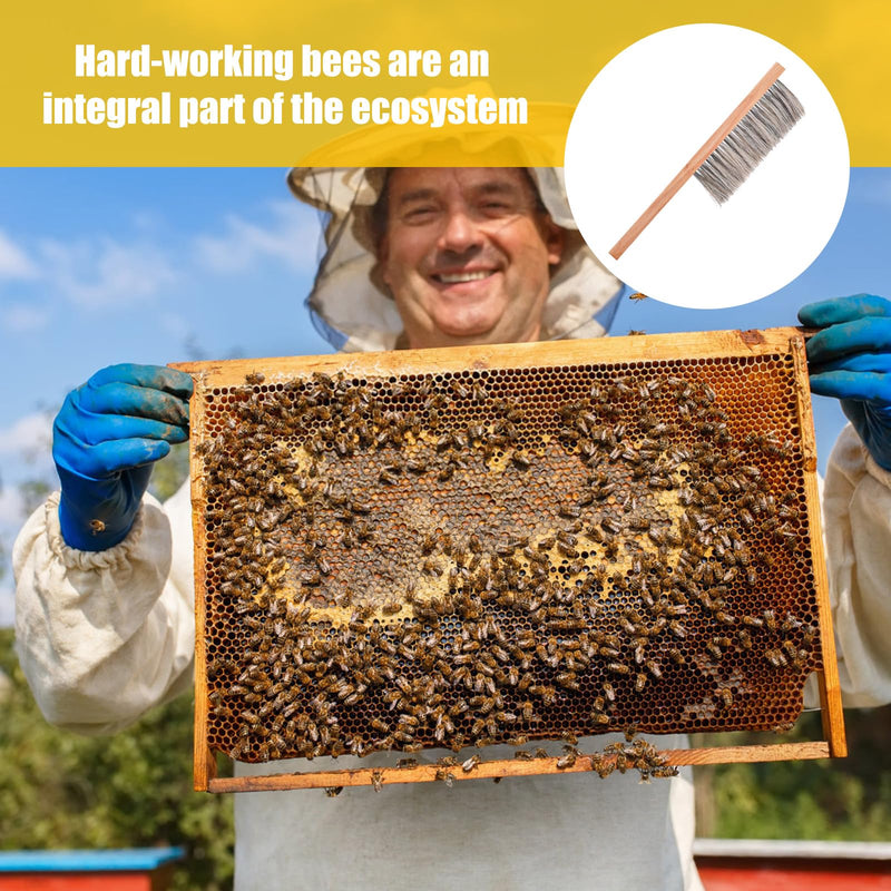 Beekeeping Brush for Beekeepers, Soft Bristles Cleaning Brush with Ergonomic Wooden Handle - Gentle Cleaning Tool for Durable Use, Bee Hive Supplies Beekeeping Equipment for Bee Keepers - PawsPlanet Australia