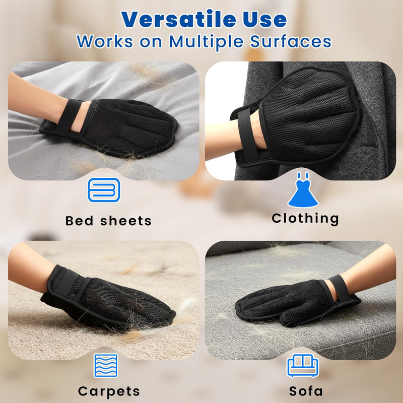 Pet Hair Removal Gloves, Reusable Electrostatic Pet Removal Gloves for Cats & Dogs, Magic Brush Pet Hair Remover Tool for Couch, Carpet,Laundry,Sofa 1 - PawsPlanet Australia