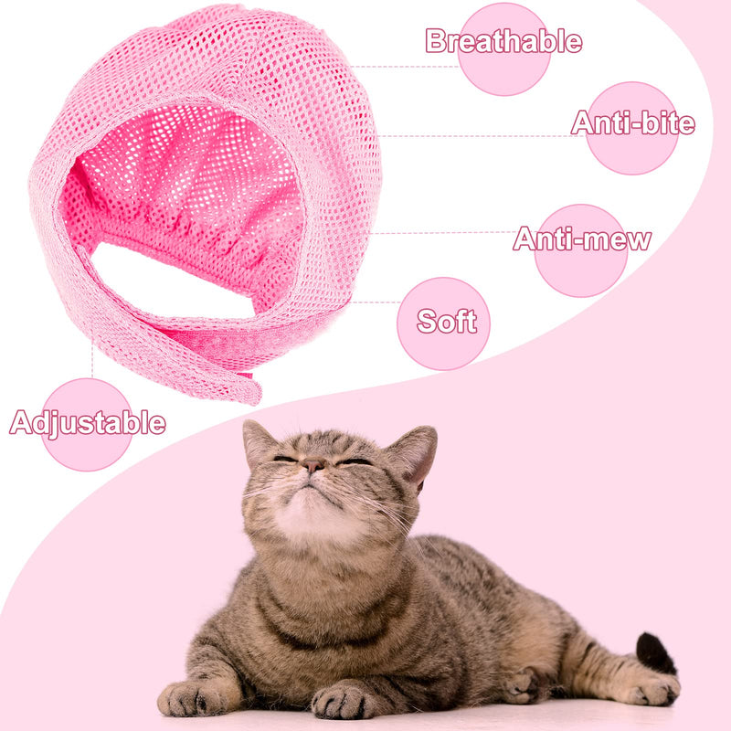 9 Pieces Cat Bathing Bag Set Cat Shower Bag Anti Bite and Anti Scratch Cat Grooming Bag for Pet Washing Brush Comb, Cat Muzzle, Nail Clipper, Nail File, Tick Tool (Pink) Pink - PawsPlanet Australia